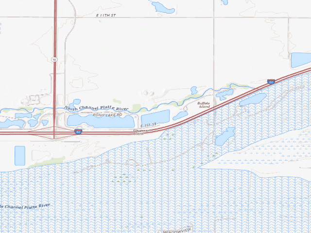 USGS topographic map of Bufflehead WMA