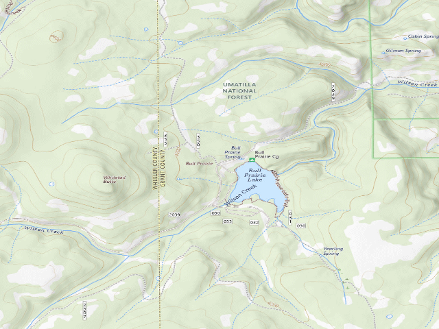USGS topographic map of Bull Prairie Campground (North)