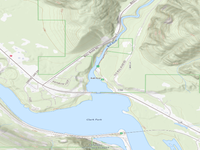 USGS topographic map of Bull River Campground