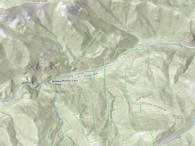 USGS topographic map of Bullion Falls Trail System