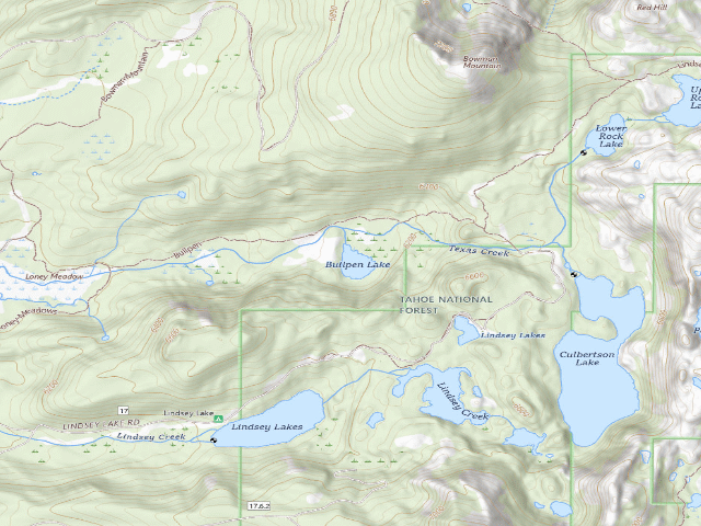 USGS topographic map of Bullpen Lake