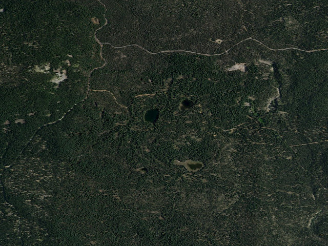 Aerial image of Bullseye Lake Campground