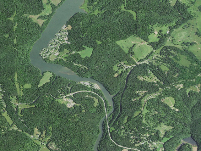 Aerial image of Bulltown Campground