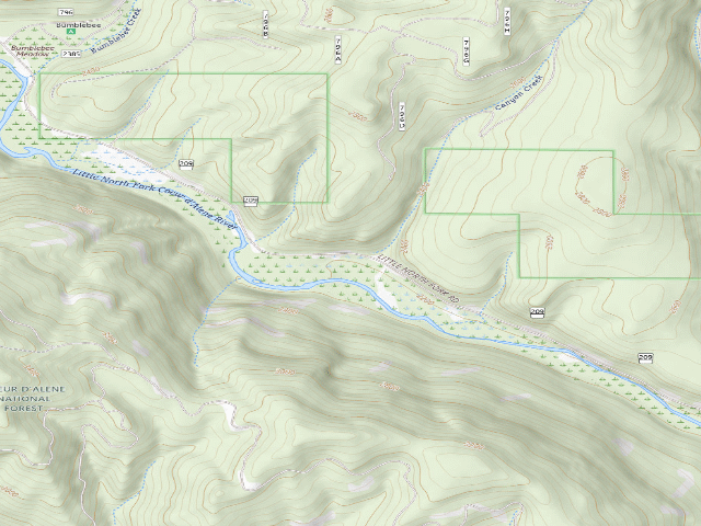 USGS topographic map of Bumblebee Meadow 2-2