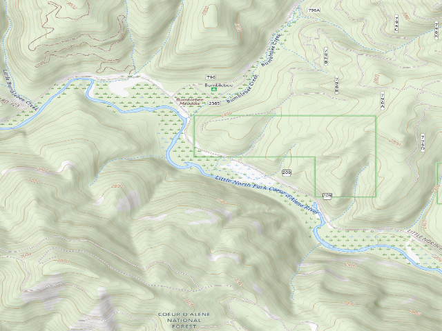 USGS topographic map of Bumblebee Meadow 3-8