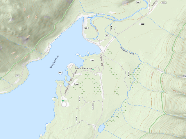 USGS topographic map of Bumping Lake (Lower)