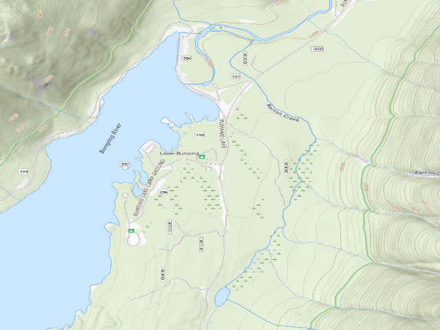USGS topographic map of Bumping Lake (Upper)