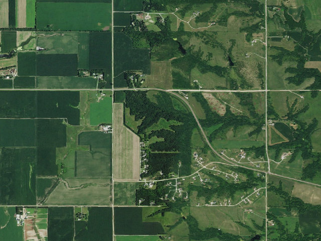 Aerial image of Bur Oak WMA
