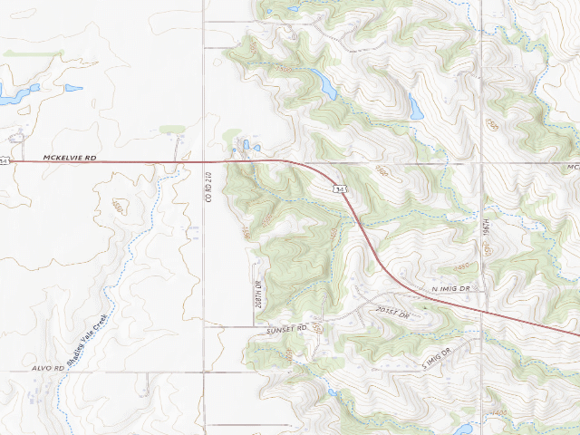USGS topographic map of Bur Oak WMA