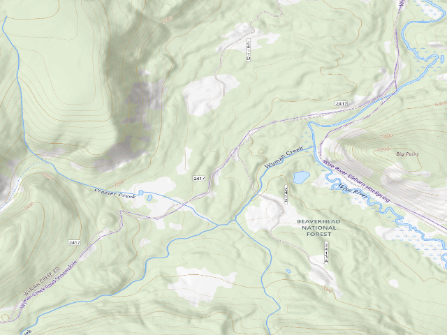 USGS topographic map of Burned Log