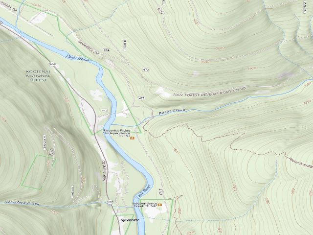 USGS topographic map of Burnt Creek