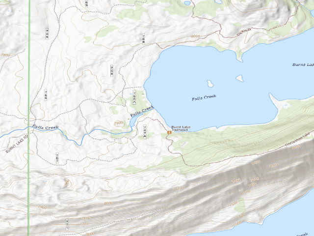 USGS topographic map of Burnt Lake Cg