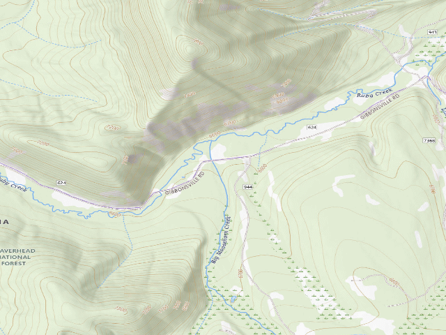USGS topographic map of Burnt Log In Pit