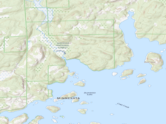 USGS topographic map of Burntside Lake Site 1