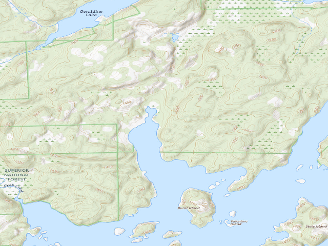 USGS topographic map of Burntside Lake Site 2