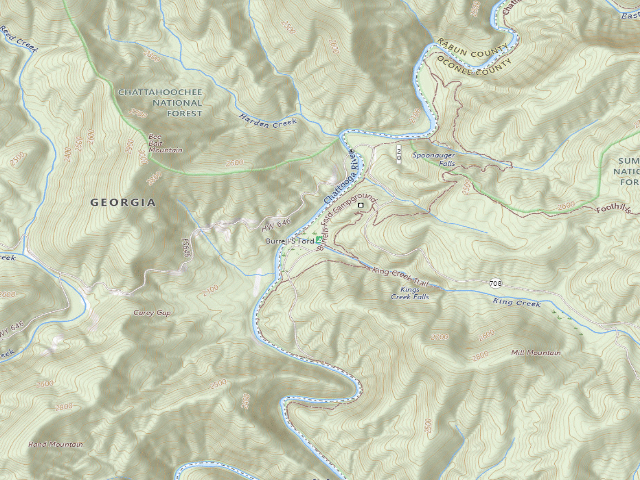 USGS topographic map of Burrells Ford