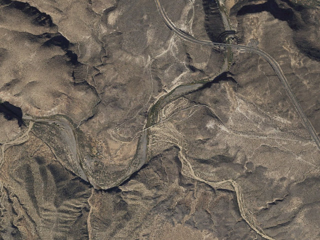 Aerial image of Burro Creek Recreation Site