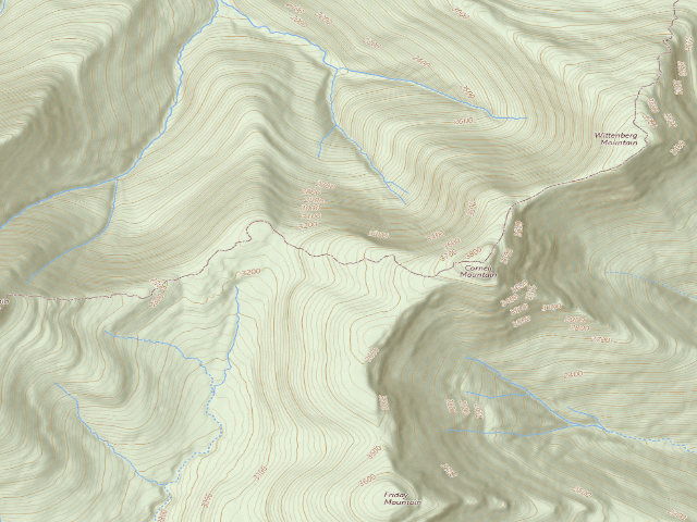 USGS topographic map of Burroughs Trail Campsite #7 [DEC #228719] (Slide Mountain Wilderness)