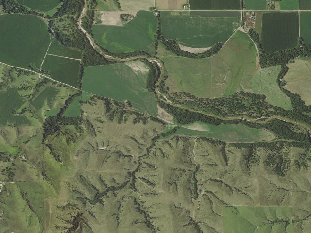 Aerial image of Burton's Bend WMA