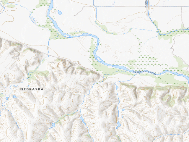 USGS topographic map of Burton's Bend WMA