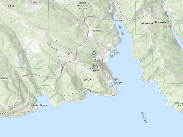 USGS topographic map of Bushytail Cg-G