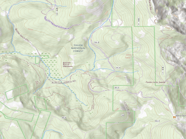USGS topographic map of Butcher Ranch
