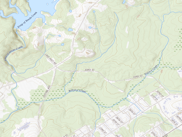 USGS topographic map of Butner-Falls of Neuse Game Land camping area #1