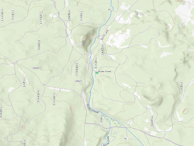 USGS topographic map of Butte Creek