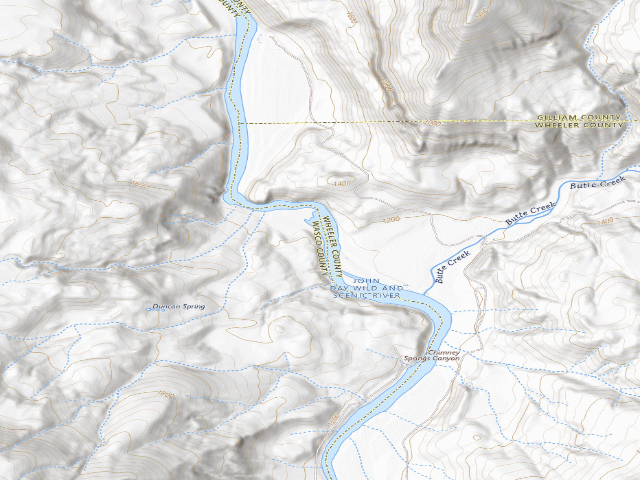 USGS topographic map of Butte Creek Spring
