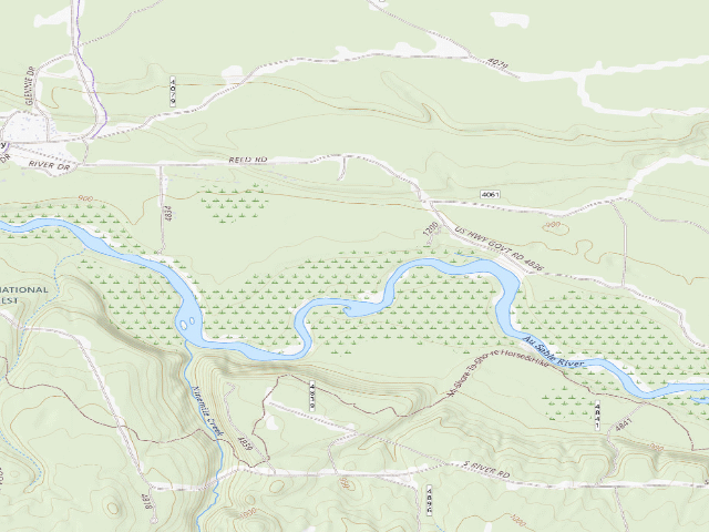 USGS topographic map of Buttercup Backcountry Campsites