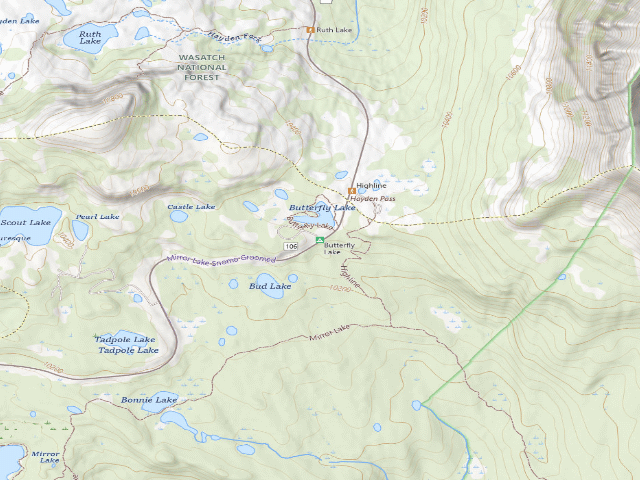 USGS topographic map of Butterfly Lake