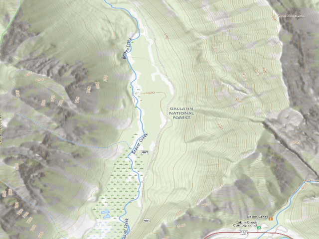 USGS topographic map of Bvrcr 1.3 Camp