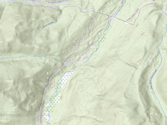 USGS topographic map of Byers Creek