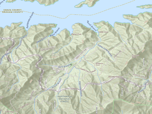USGS topographic map of Cable Cove Campground