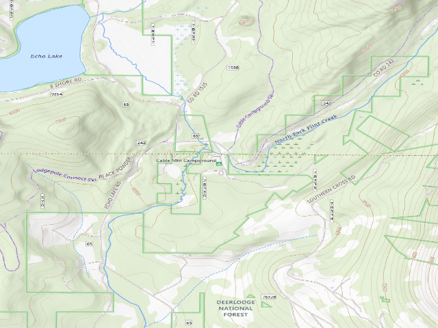 USGS topographic map of Cable Mountain Campground