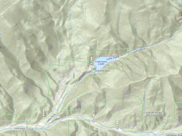 USGS topographic map of Cabresto Lake