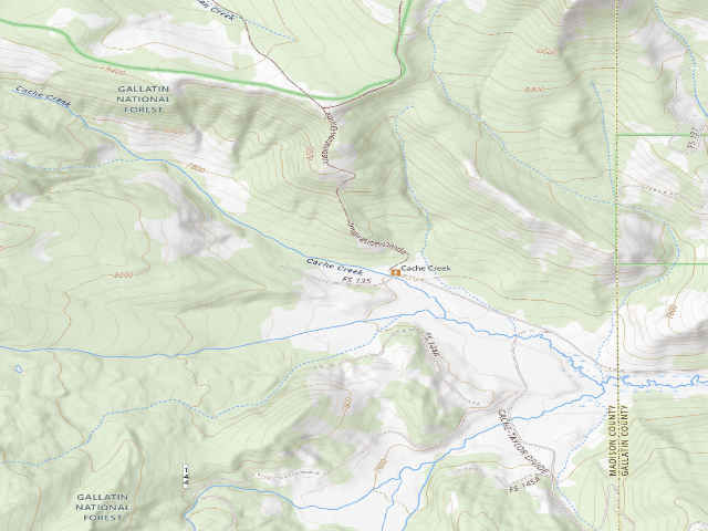 USGS topographic map of Cache Creek 1