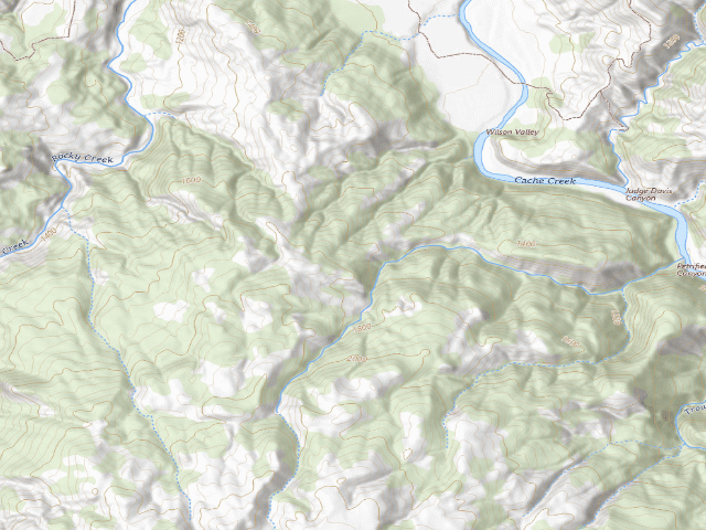 USGS topographic map of Cache Creek Wilderness