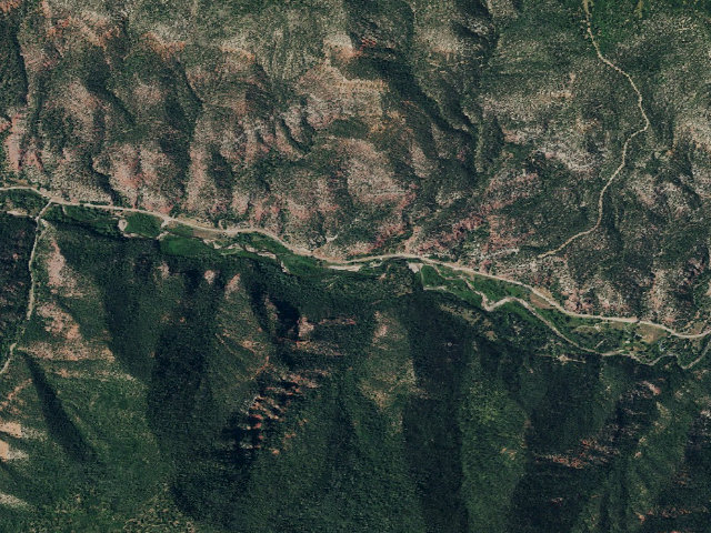 Aerial image of Caddis Flats Campground