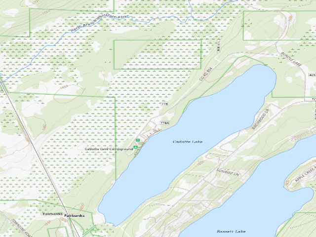 USGS topographic map of Cadotte Lake Recreation Area
