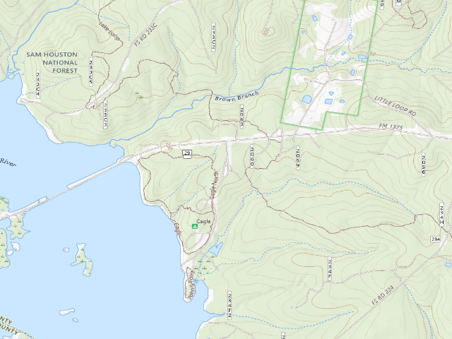 USGS topographic map of Cagle Recreation Area