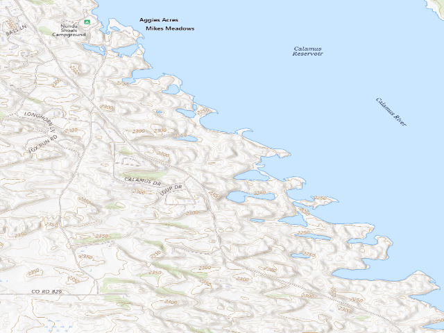 USGS topographic map of Calamus Reservoir SRA