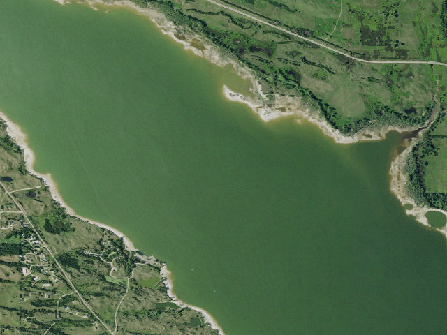 Aerial image of Calamus Reservoir WMA