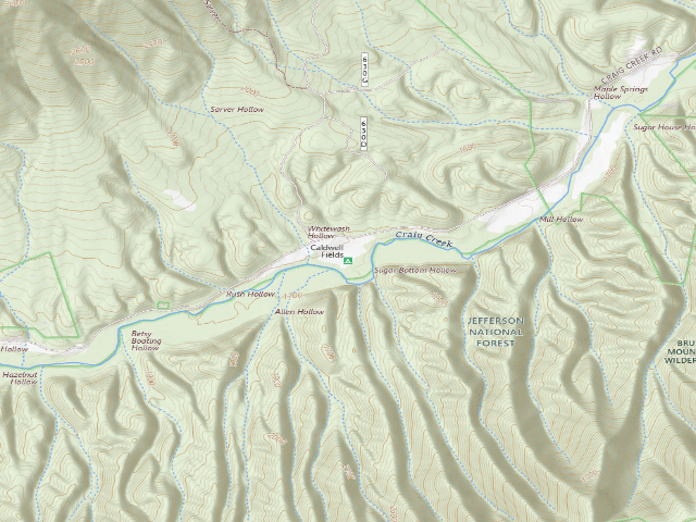 USGS topographic map of Caldwell Fields