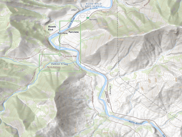 USGS topographic map of Calkins Flat Dispersed Campground