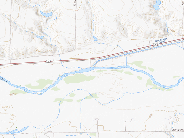 USGS topographic map of Cambridge Diversion Dam WMA