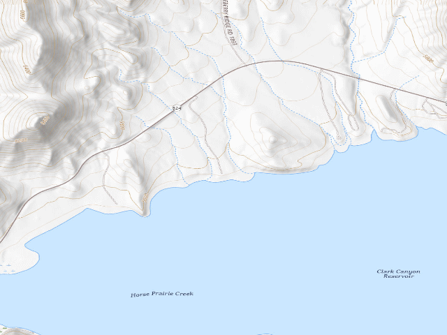 USGS topographic map of Cameahwait Campground (Clark Canyon)