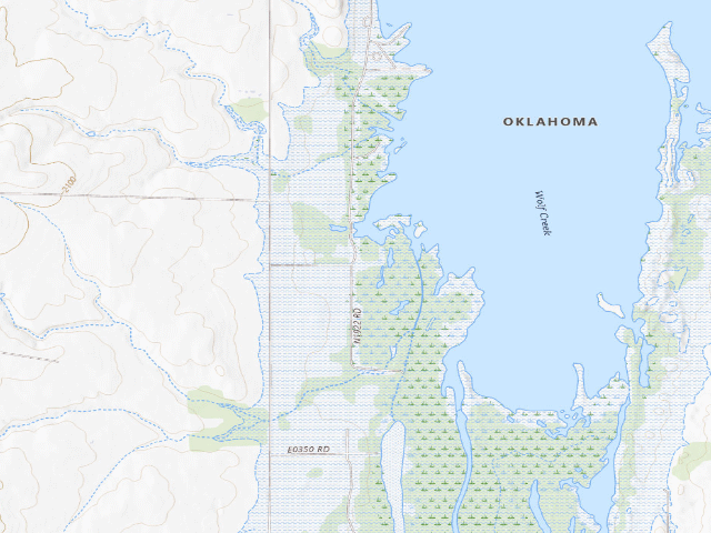 USGS topographic map of Camp #1 (Fort Supply WMA)