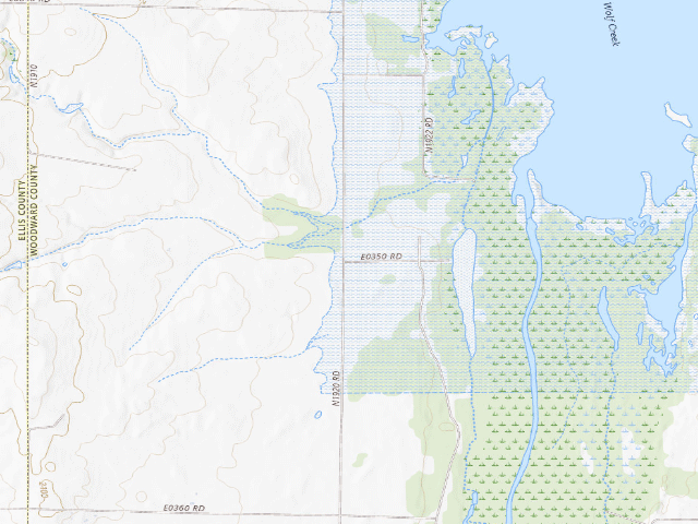 USGS topographic map of Camp #2 (Fort Supply WMA)