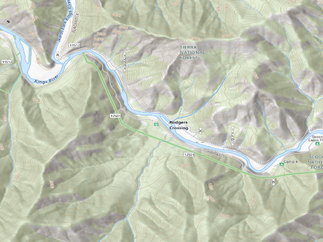 USGS topographic map of Camp 4 1/2